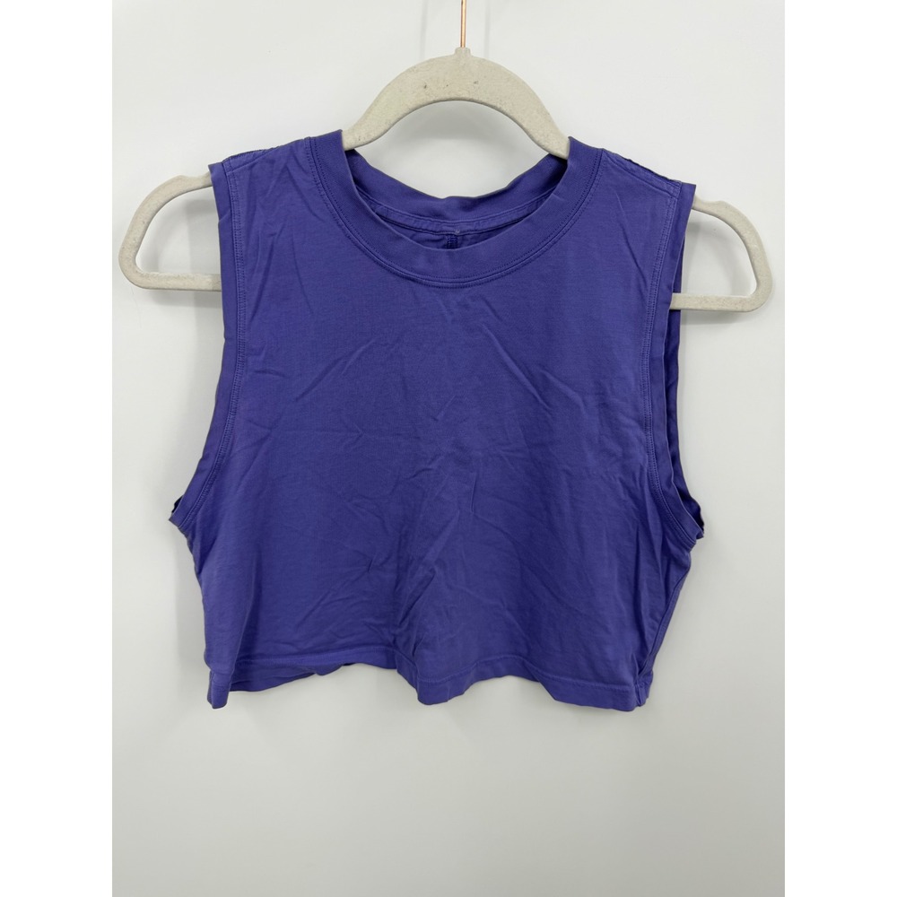 Lululemon All Yours Crop Tank Top Women Size XS 2 Purple Muscle Tee Sleeveless